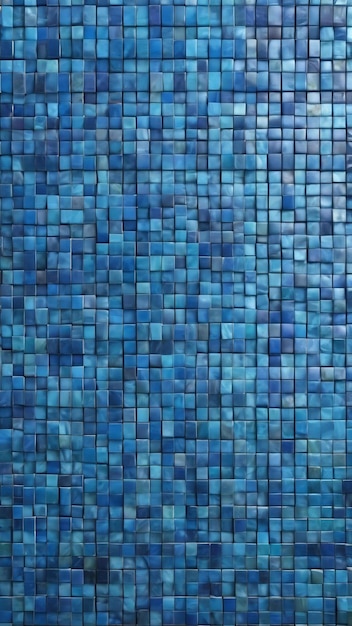 Parete a mosaico di toni blu da utilizzare come illustrazione 3D di sfondo