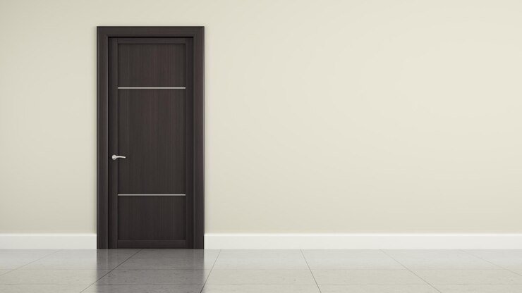 Parete con porta in legno