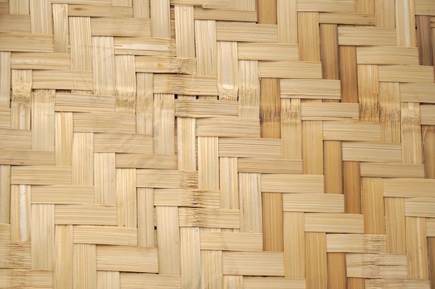 Parete di bambù intrecciata modello in stile tailandese natura texture sfondo Stuoia di bambù in vimini senza cuciture vista dall'alto