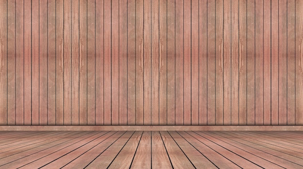 Parete e pavimento marroni sullo sfondo in legno della stanza