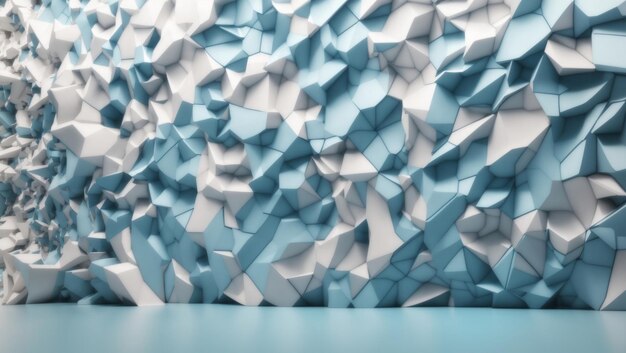 Parete geometrica 3D di eleganza futuristica in azzurro e bianco