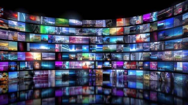 Parete multimediale smart tv digitale