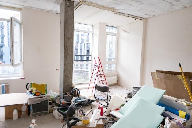 pareti in gesso in appartamento è in costruzione, ristrutturazione, ristrutturazione, ampliamento, restauro e ricostruzione.