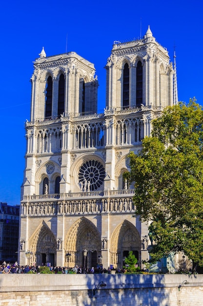 PARIGI FRANCIA 15 APRILE 2019 Cattedrale di Notre Dame de Paris Francia Architettura gotica