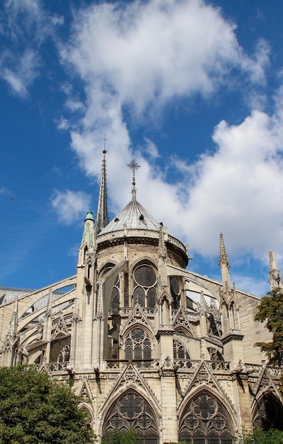 Parigi Francia Europa 19 agosto 2014 Cattedrale di Notre Dame dal retro