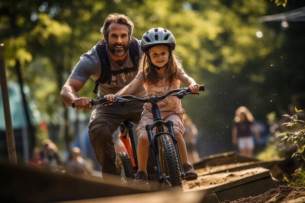 Park Adventure con papà e figlia Ai generativi