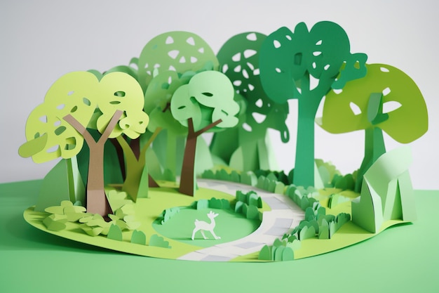 Park modello 3d paper art