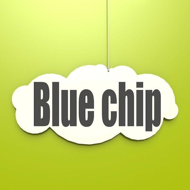 Parola di chip blu su nuvola bianca