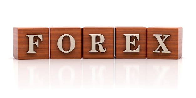 Parola forex scritta su cubi di legno