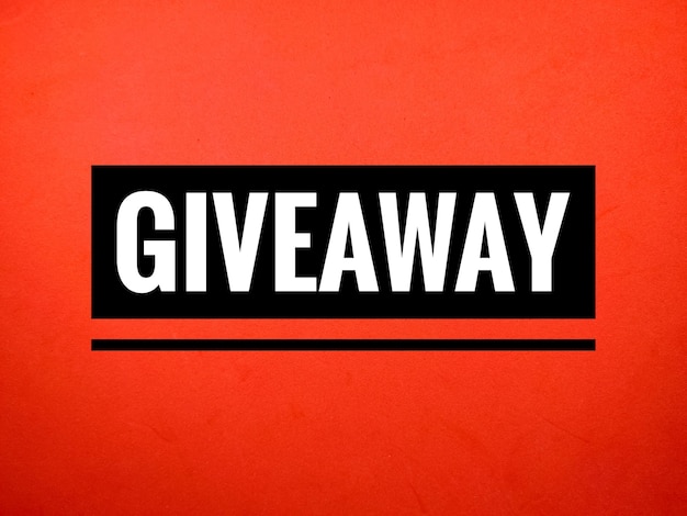 Parola GIVEAWAY su sfondo rosso Disegno di lettere tipografiche stampa per t shrit banner poster tazza ecc