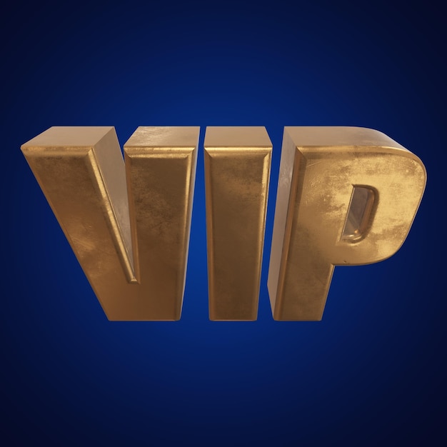 Parola VIP dorata su sfondo blu