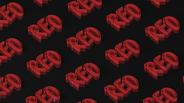 Parole di illustrazione 3D rosse su sfondo nero