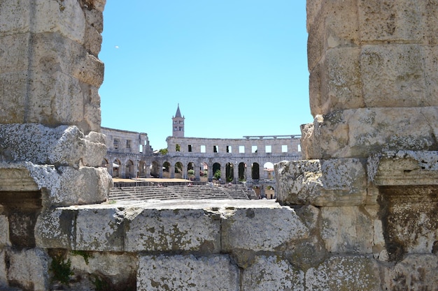 Parte dell'anfiteatro nella città di Pola Croazia