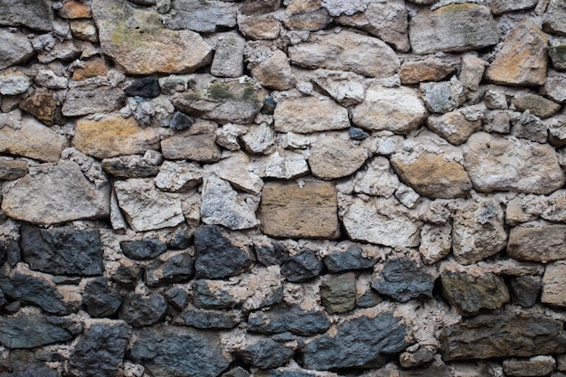Parte di un muro di pietra, per sfondo o texture.