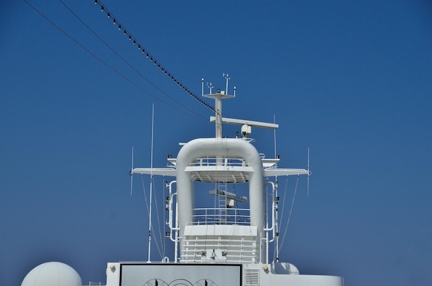 Parte superiore della nave con antenne