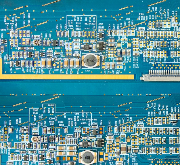 Parti elettroniche di schede madri elettroniche, processori isometrici e microchip