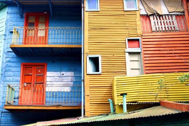 Particolare dell'architettura colorata a La Boca