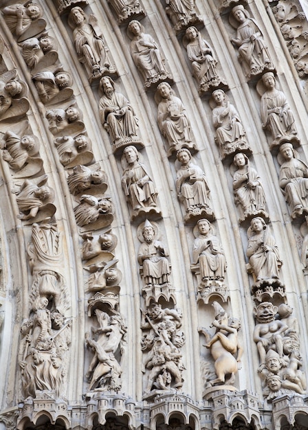 Particolare della cattedrale gotica di Notre Dame a Parigi
