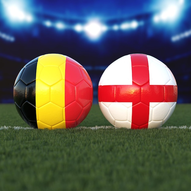 Partita di calcio Belgio contro Inghilterra