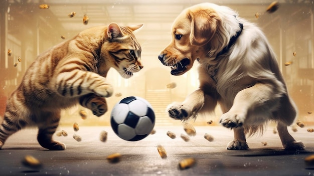 Partita di calcio per cani