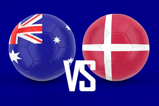 Partita di calcio tra Australia e Danimarca