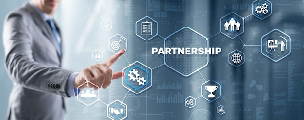 Partnership di aziende Collaborazione Business Technology Concetto di Internet