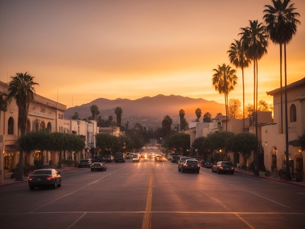 Pasadena Los Angeles California al tramonto