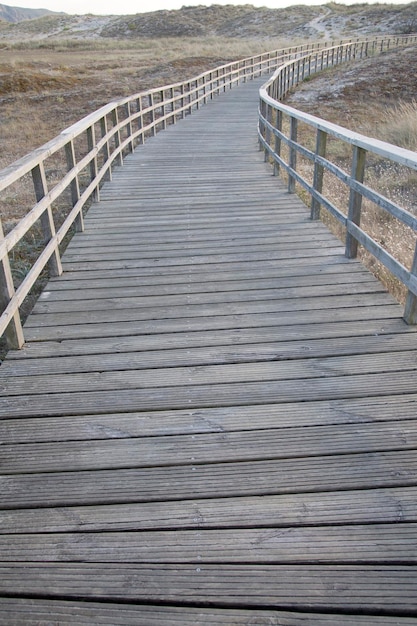 Passaggio pedonale alla spiaggia di Doninos a Ferrol, Galizia, Spagna