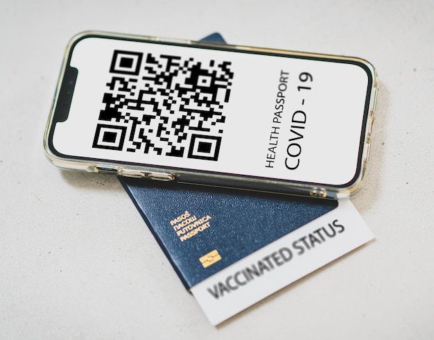 Passaporto con codice QR per smartphone Covid-19