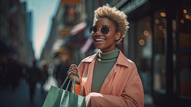 Passeggiate individuali alla moda con borse vivaci, pura gioia