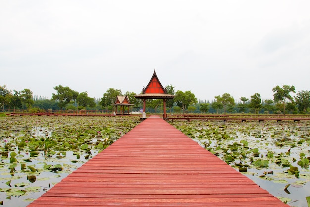 Passerella in legno sul fiume