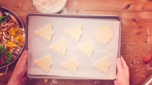 Passo dopo passo. Cottura natalizia. Fare i biscotti di zucchero per Natale.