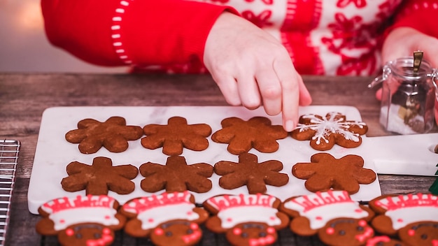 Passo dopo passo. Decorare i biscotti di pan di zenzero con la ghiaccia reale.