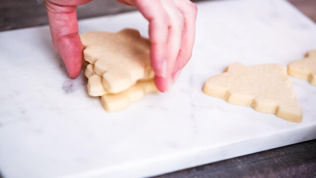 Passo dopo passo. Decorare i biscotti di pan di zenzero e zucchero con la ghiaccia reale per Natale.