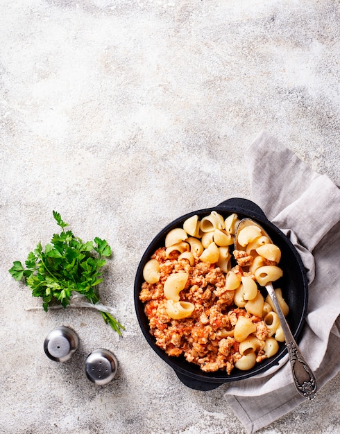 Pasta alla bolognese con ragù di carne