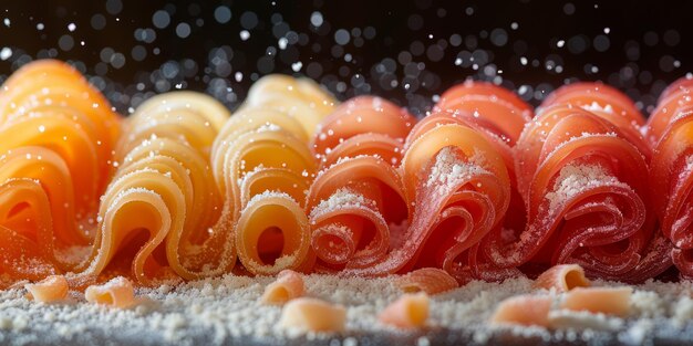 Pasta classica sullo sfondo della cucina dieta e concetto alimentare