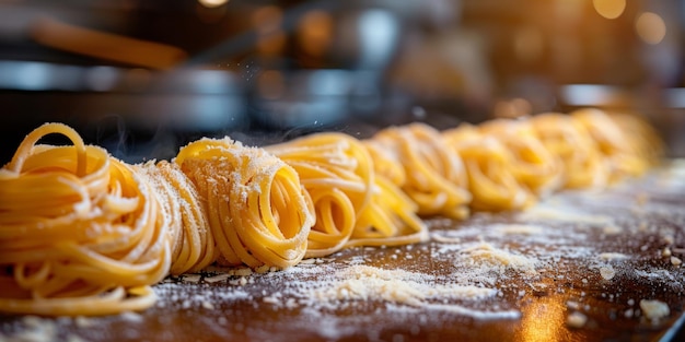 Pasta classica sullo sfondo della cucina dieta e concetto alimentare