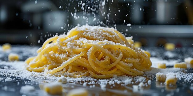 Pasta classica sullo sfondo della cucina dieta e concetto alimentare