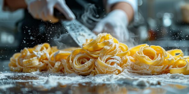 Pasta classica sullo sfondo della cucina dieta e concetto alimentare