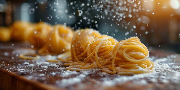 Pasta classica sullo sfondo della cucina dieta e concetto alimentare