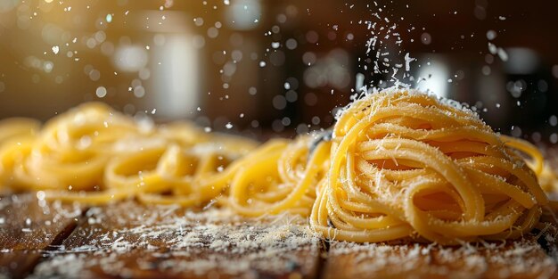 Pasta classica sullo sfondo della cucina dieta e concetto alimentare