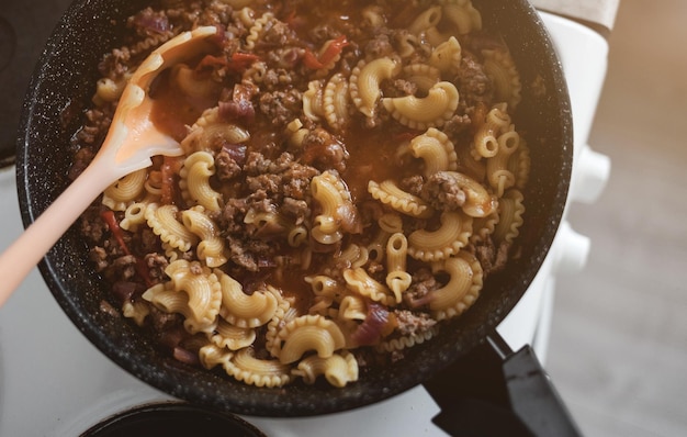 Pasta con carne macinata al forno