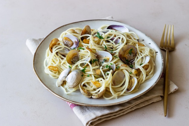 Pasta con le vongole Spaghetti alle Vongole Cibo italiano