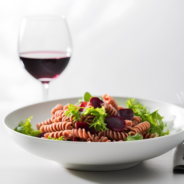 Pasta con vino rosso Cibo italiano Contenuti generativi di intelligenza artificiale