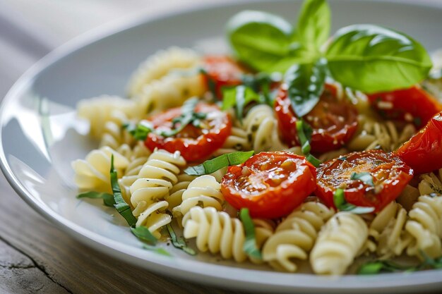 Pasta italiana con pomodori secchi