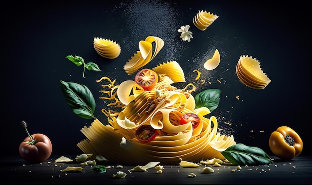 Pasta su sfondo scuro