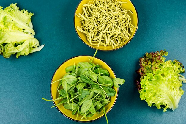 Pasta vegetariana con spinaci