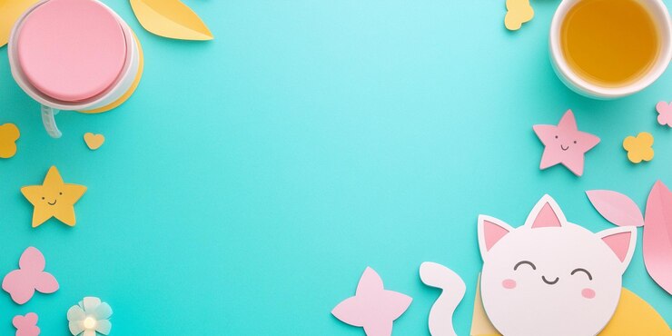 Photo pastel paper crafts featuring a cute cat design