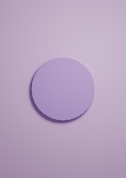 Pastello viola 3D semplice prodotto minimale display sfondo vista dall'alto piatto cilindro circolare podio