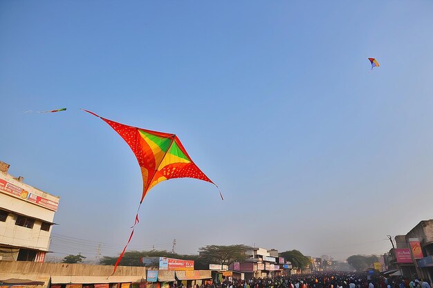 PatangkiteFirki Pipuda per il Makar sankranti Uttarayan Vadodara GujaratIndia 14 gennaio 2025